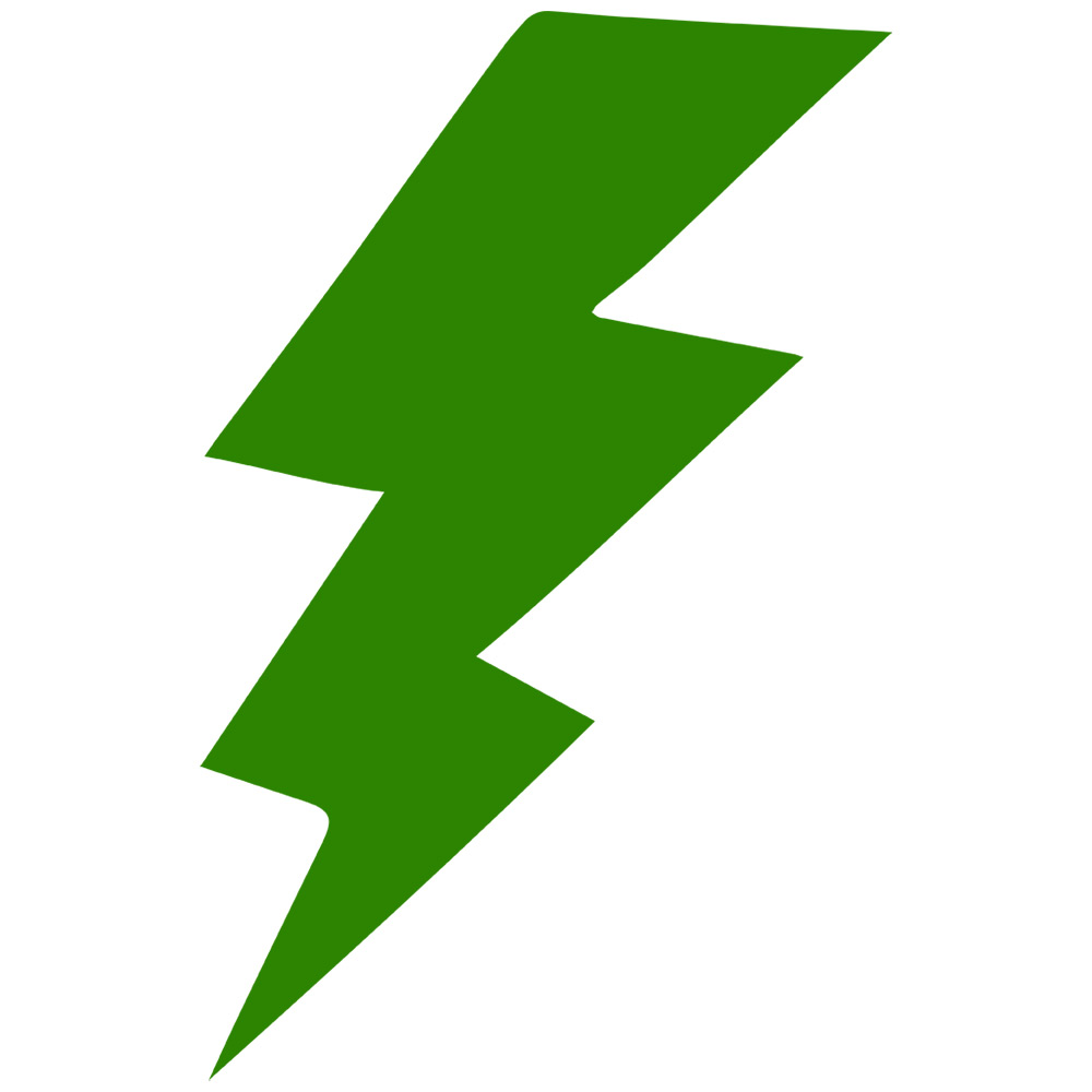 Green lightning bolt clipart