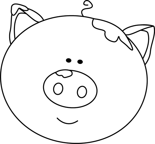 Black And White Pig Clipart