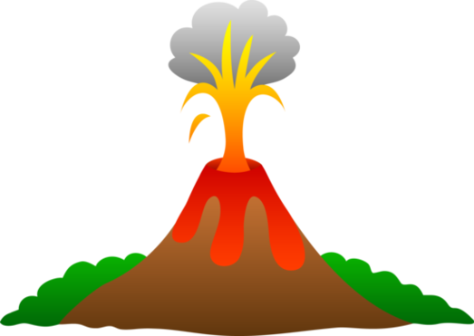 Black and white volcano clipart