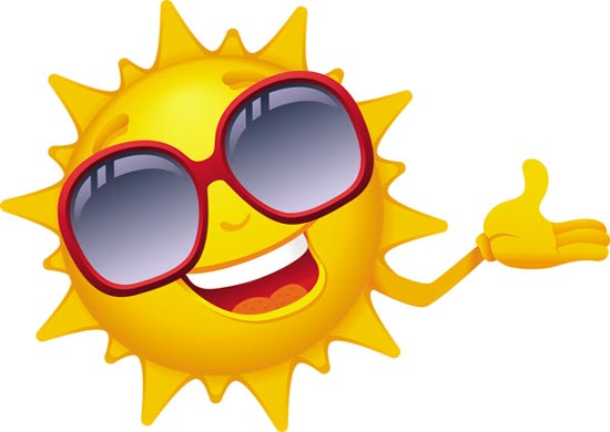 Sun smiley face expressions vector