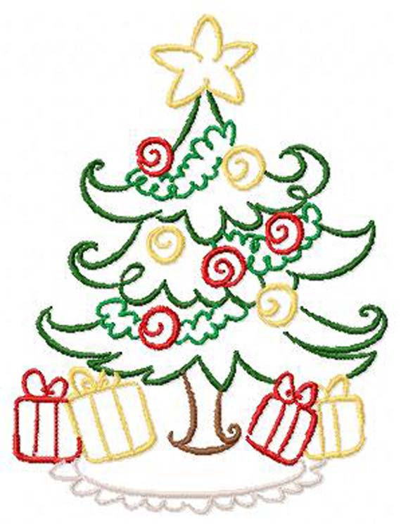 Art Deco Style Christmas Tree Outline Machine by JereStitches - ClipArt ...