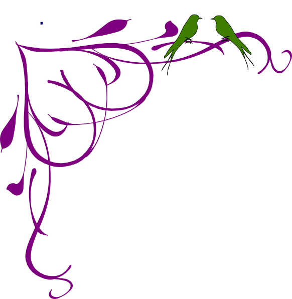 Free purple love birds clipart