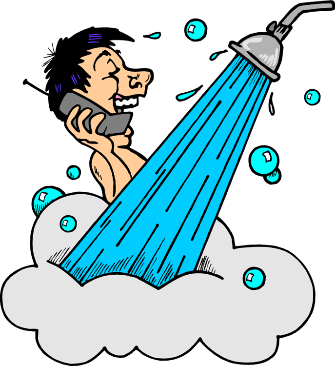 Taking A Shower Clipart