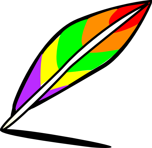 Quill Of Many Colors Clip Art - vector clip art ...