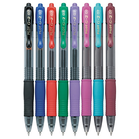 Pilot G 2 Retractable Gel Pens Fine Point 0.7 mm Assorted Barrels ...