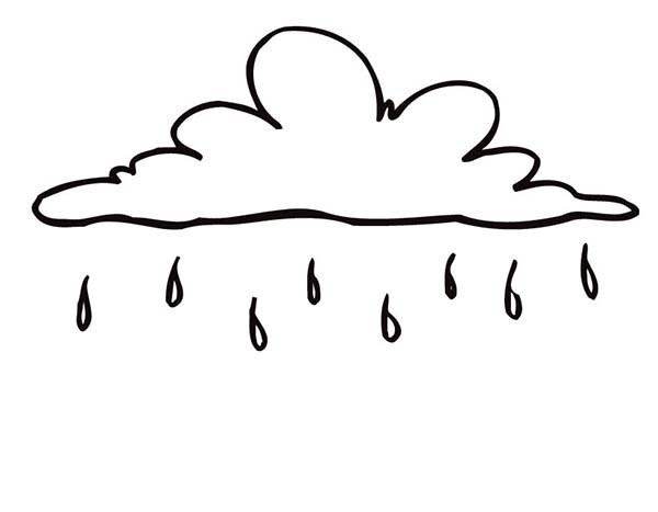 umbrella with raindrop coloring sheet for children. water drop ...