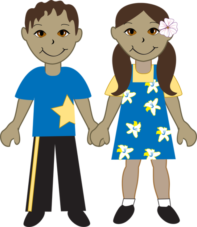 American girl boy clipart