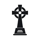 Cross Gravestone Silhouette Clip Art, Vector Images ...