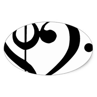 Treble Bass Clef Stickers | Zazzle