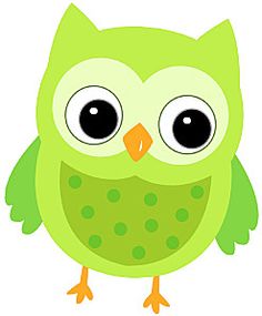 Cute green owl clipart