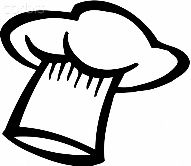 A black and white drawing of a chefs hat - 42-26216612 - Royalty ...