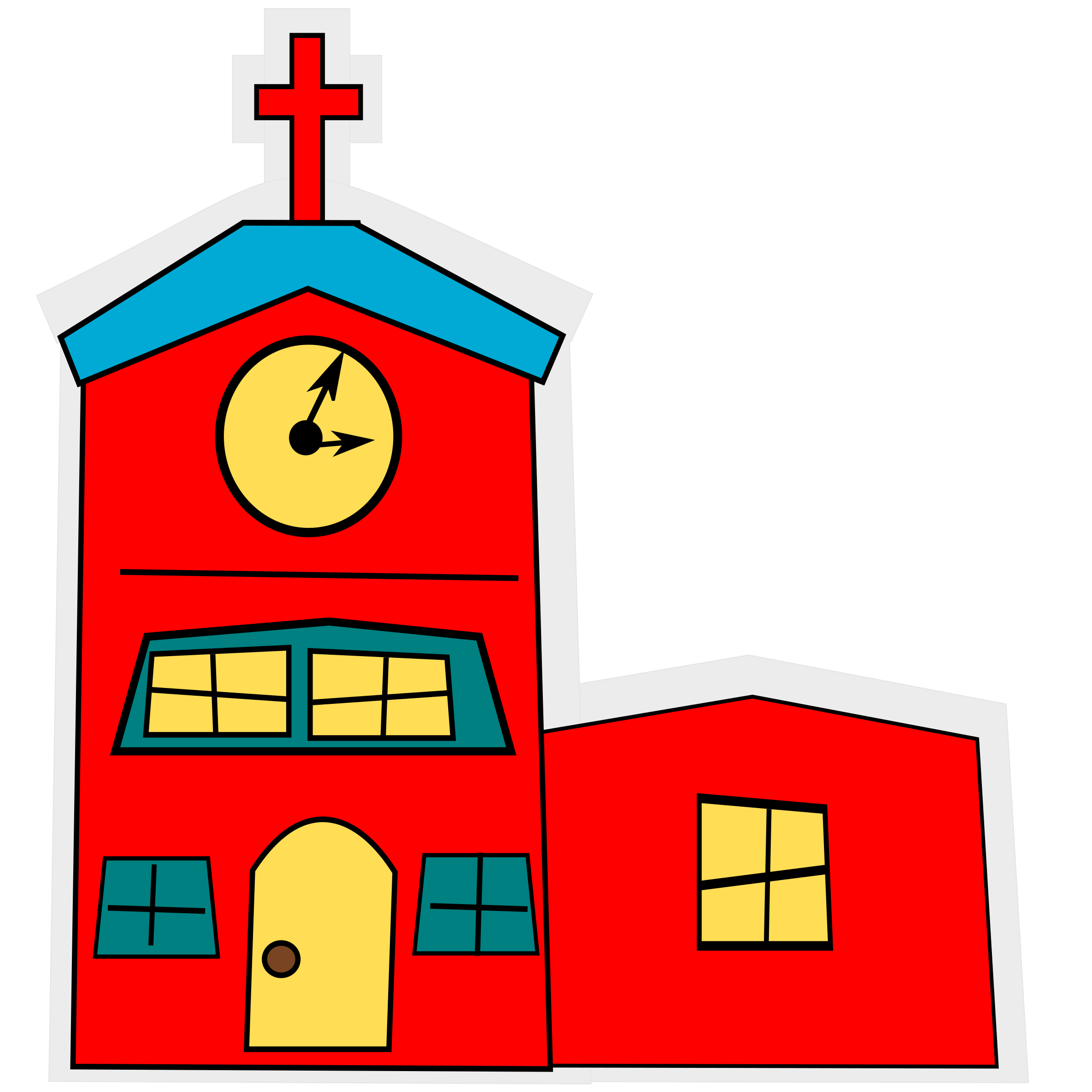 Clipart - cartoon-church with a cross