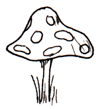 Toadstool for an elf. [image 380x433 pixels]