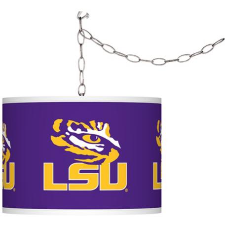 LSU Tigers 13 1/2"W Plug-In Swag Chandelier - #F9542-3V767 ...