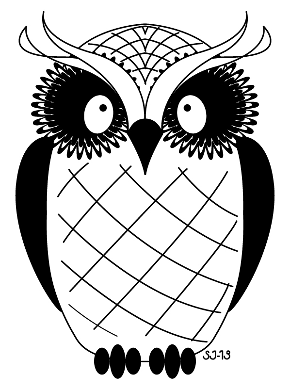 Black And White Owl Vector Art Illustration More Drawings - Quoteko.