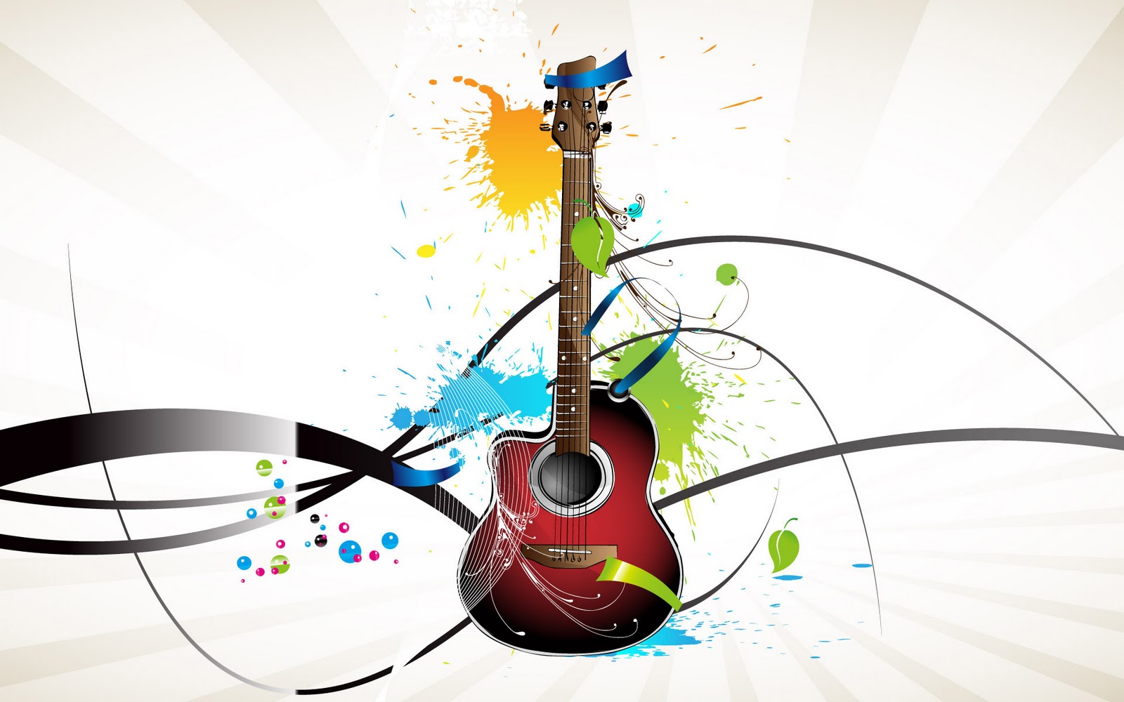 Abstract 3D Guitar Art Wallpaper | Abstract Graphic Wallpaper