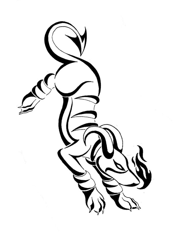 Houndoom Tribal Tattoo Design