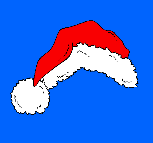 Colored page Santa hat painted by daniel