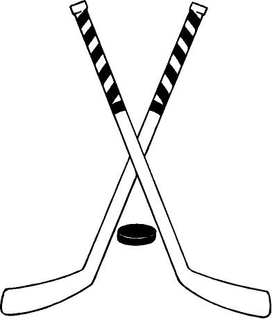 Crossed hockey stick clipart