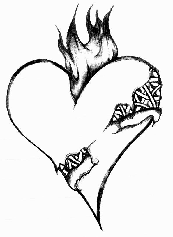 Broken Heart Coloring Pages - ClipArt Best
