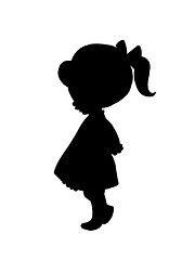 Little girl silhouette clip art