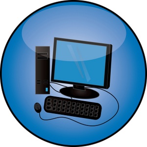 Computer Clipart Image - A Desktop Computer With A Flat Screen ...