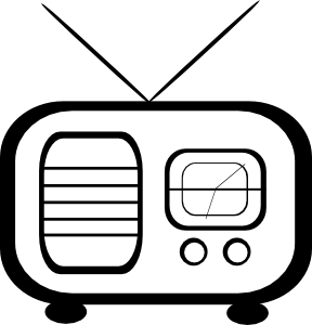 Old Alarm Clock Radio clip art - vector clip art online, royalty ...