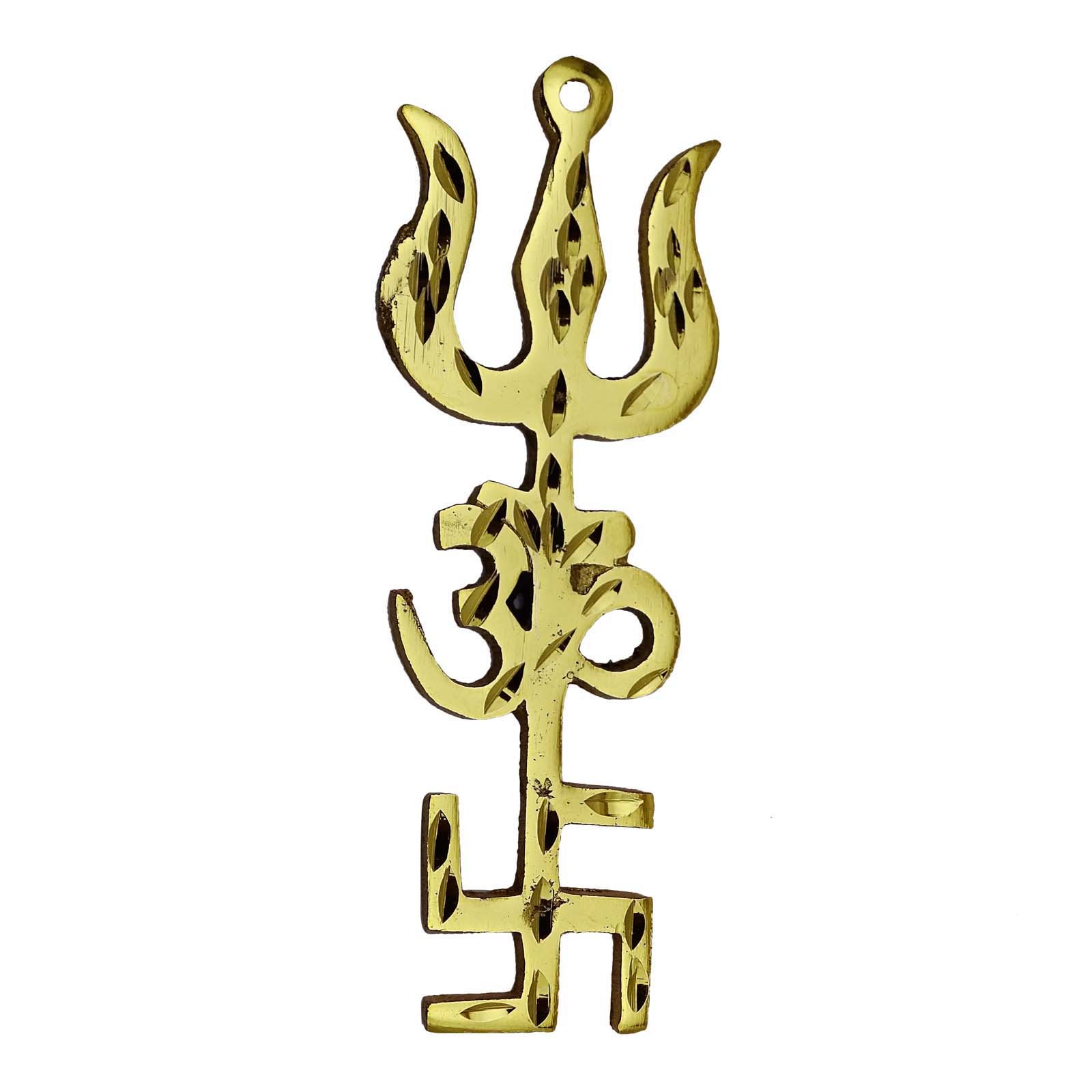 Style NEW Indian Religious Trishul Om Swastik Symbol Car Dashboard