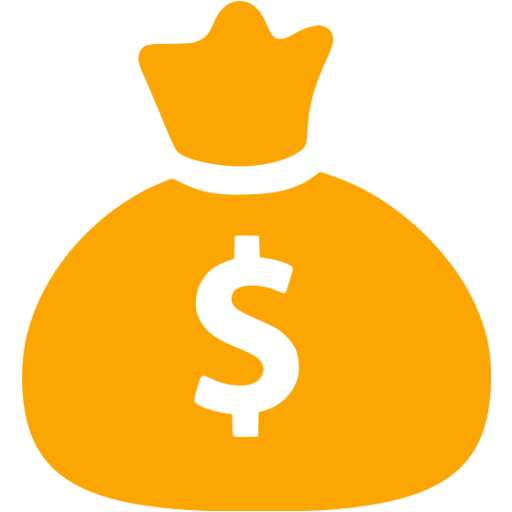Orange money bag icon - Free orange money bag icons