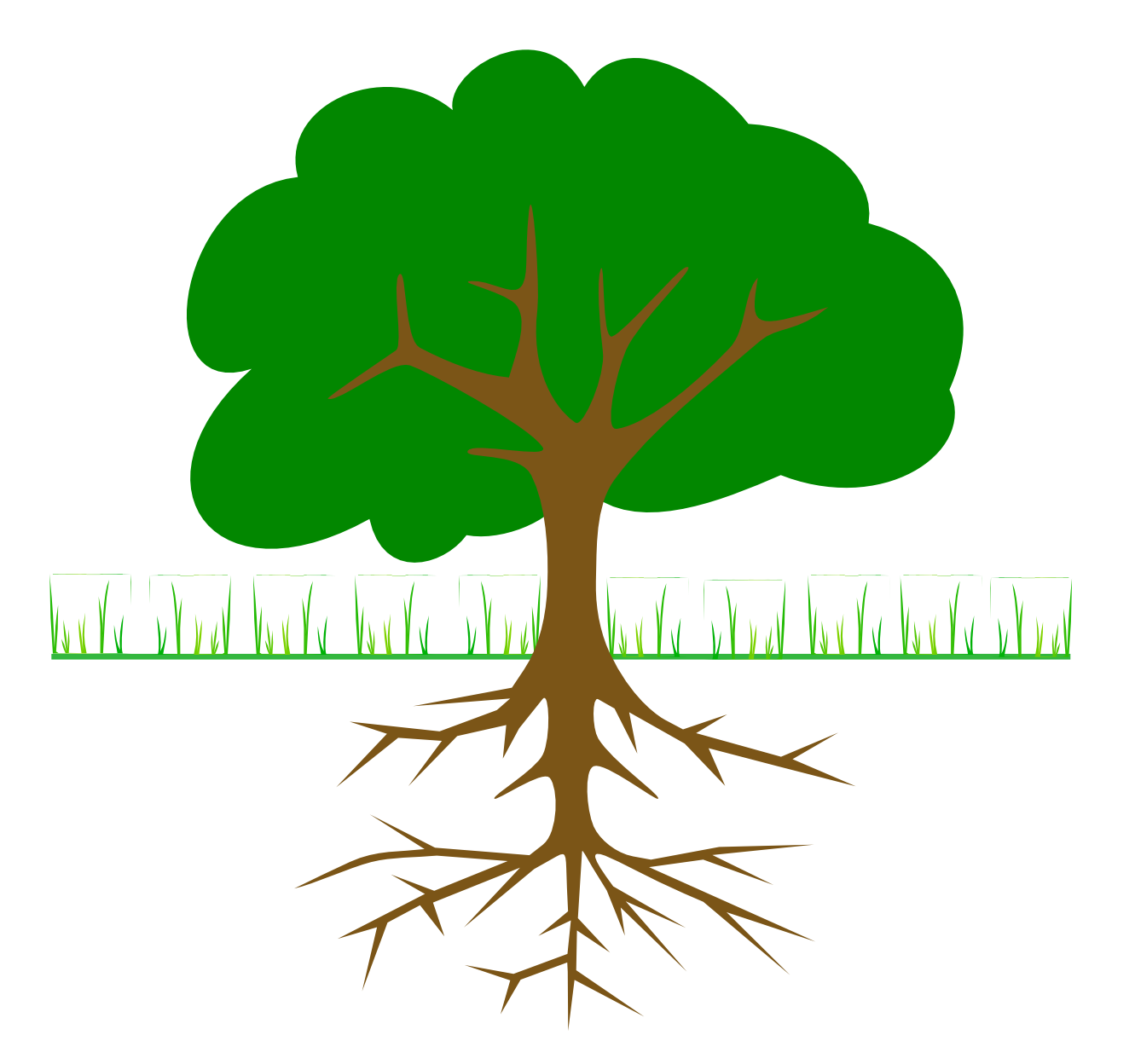 Tree With Roots And Branches Clipart