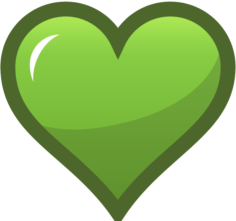 Green Heart Icon Free Vector / 4Vector