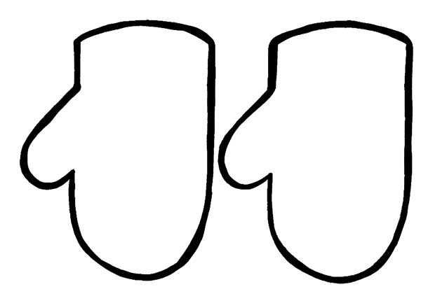 mitten outline Gallery
