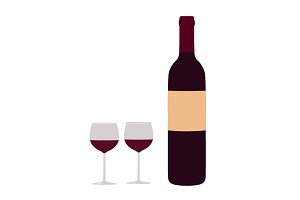 Wine bottle clipart Photos, Graphics, Fonts, Themes, Templates ...