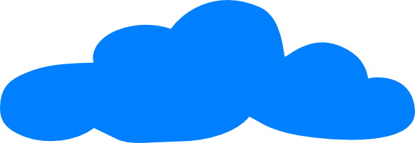 Solid Blue Cloud Clip Art - vector clip art online ...
