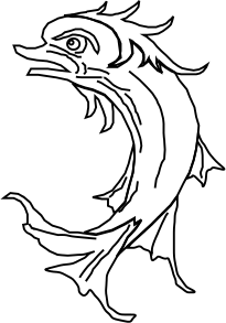 Dolphin Outline clip art free vector