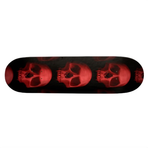 Gothic red wicked vampire skulls Halloween Skate Decks from Zazzle.