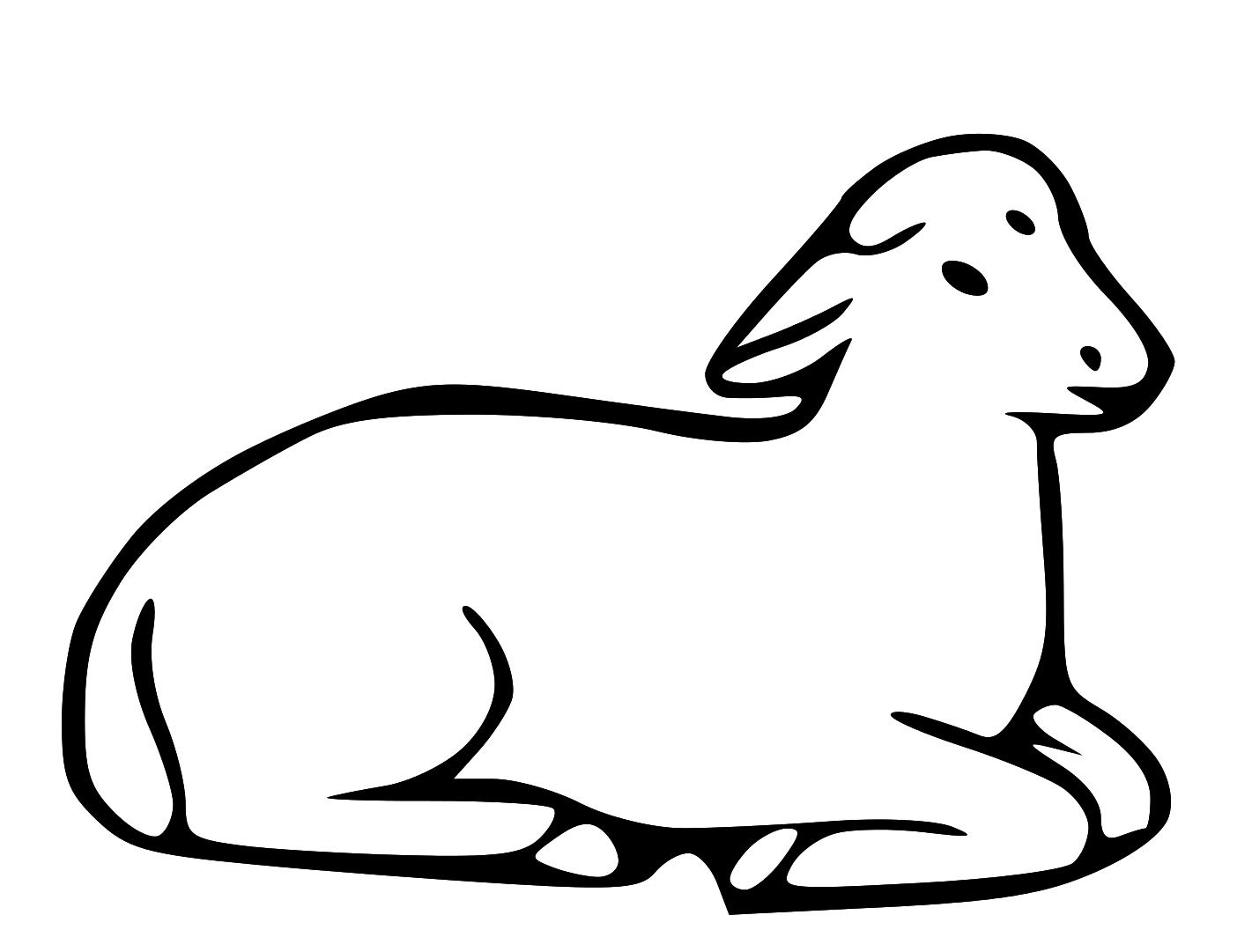 Lamb Black And White Clipart