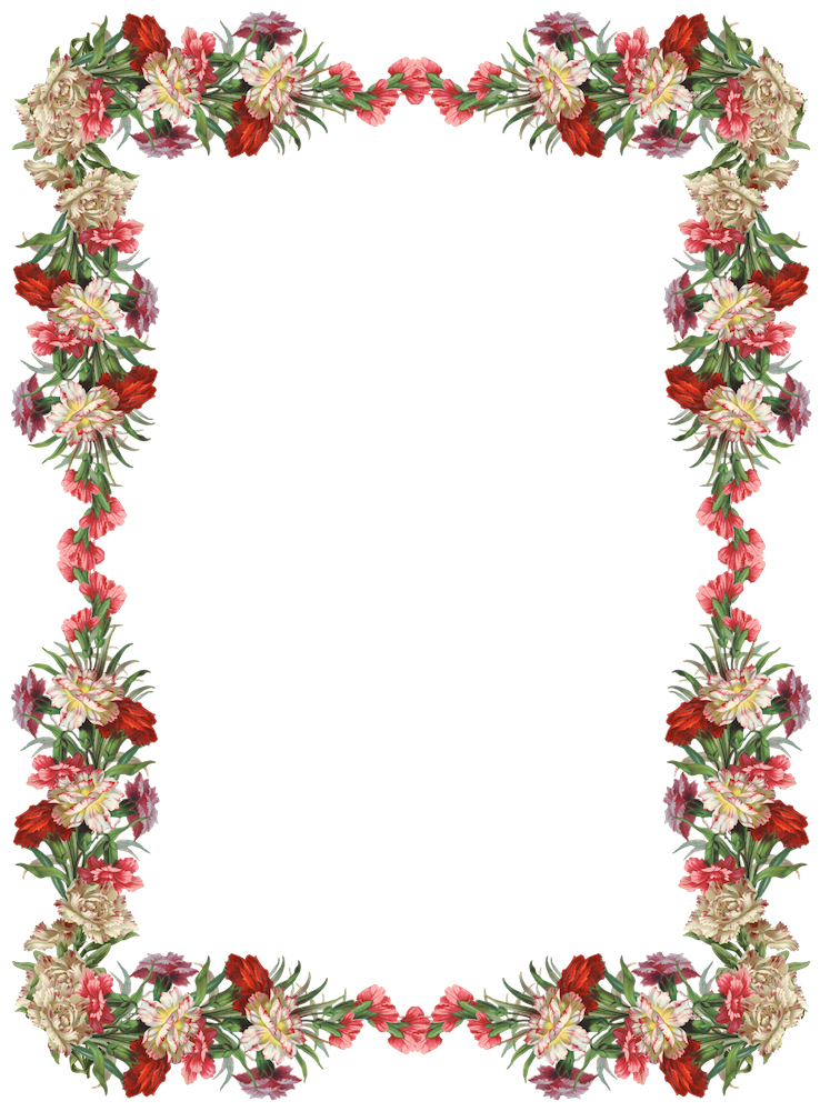 Vintage Flower Border Clipart