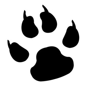 Black paw print clipart