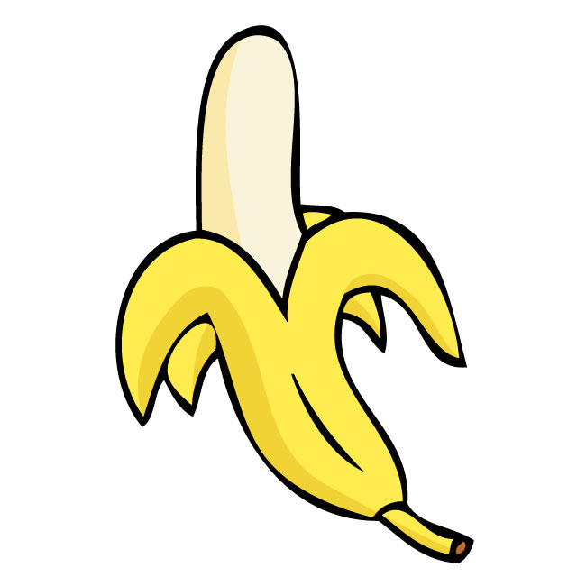 Banana clipart b&w