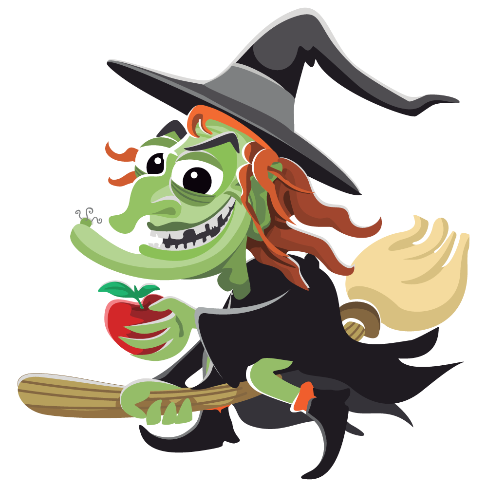 Flying witch on broom clip art at vector clip art - Clipartix