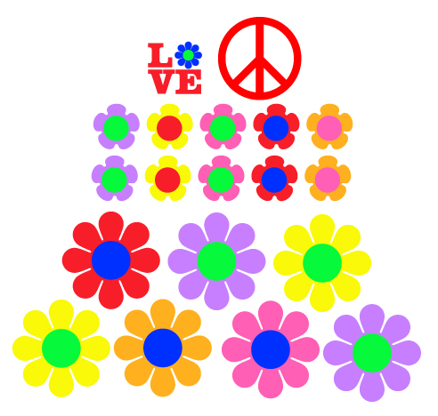 VW Flower Power Ricky Ticky Stickies stickers For Your Car Kit ...
