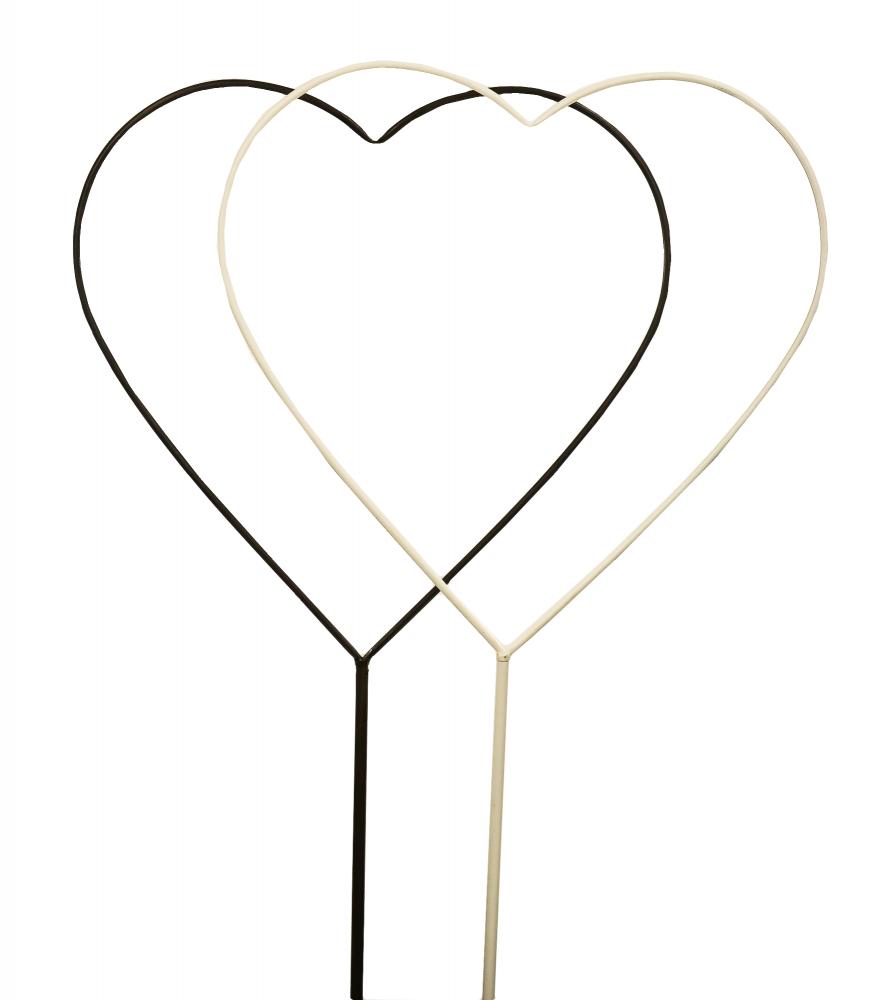 Metal Large Heart Shaped Garden Flower Bed Spike Ornament Stake | eBay