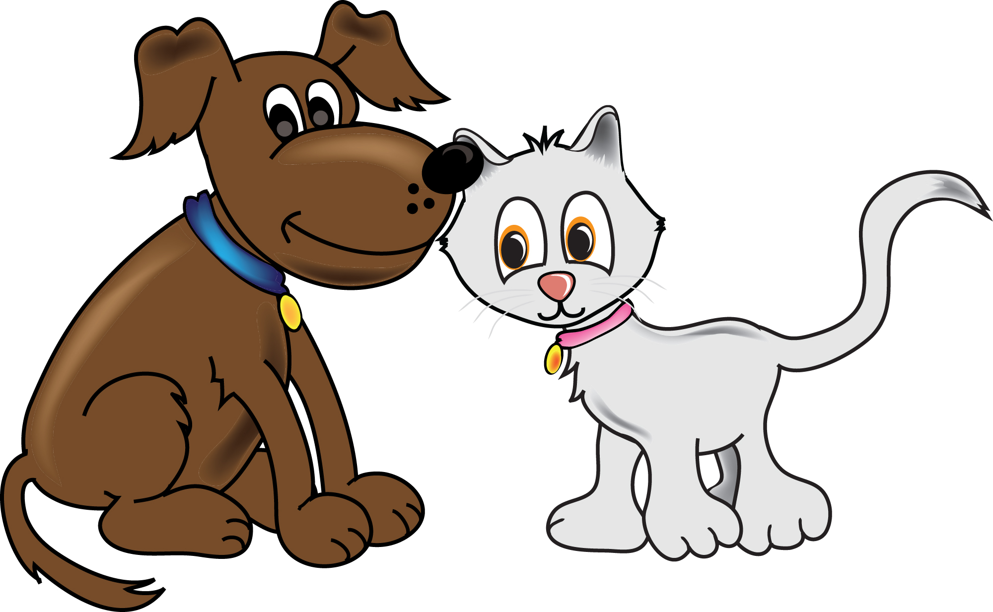 Cat and dog next to each other clipart