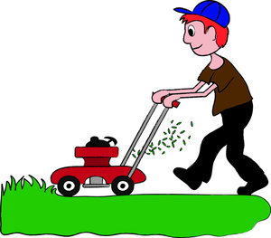 Cutting the grass clipart