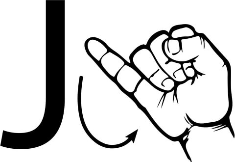 ASL Sign Language Letter J coloring page | Free Printable Coloring ...