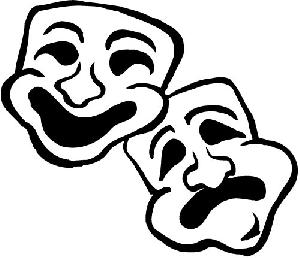 Black And White Drama Masks - ClipArt Best