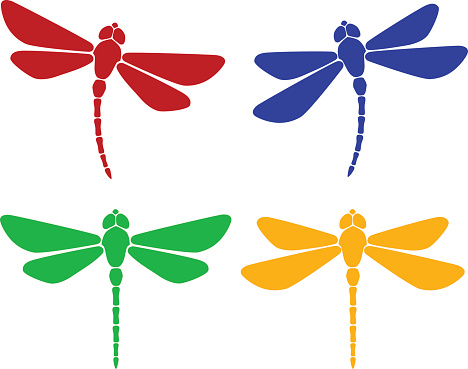 Silhouette Of Dragonfly Sketches Clip Art, Vector Images ...