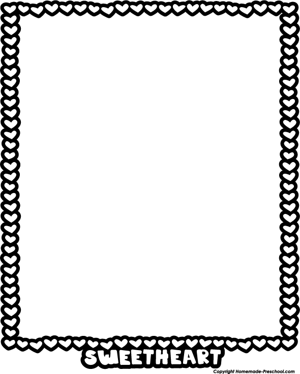 Clipart heart border black and white