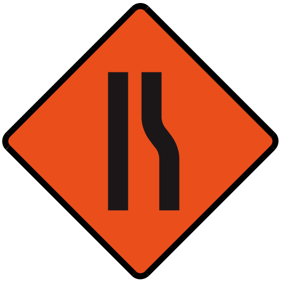 Road Narrows Sign - ClipArt Best